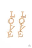 L-O-V-E - Gold Earrings  by Paparazzi