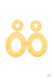 Foxy Flamenco - Yellow earrings by paparazzi